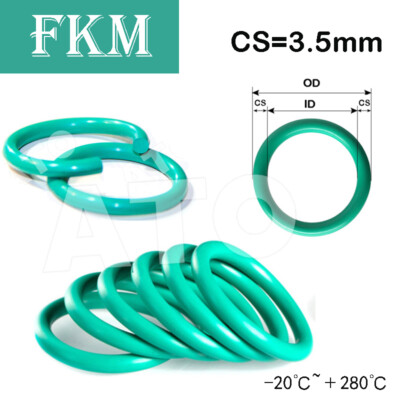 Fluorine Rubber O-ring FKM Oil Sealing O Ring Seal Gasket Green CS=3.5mm