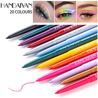 Waterproof Eyeliner Pencil Set 20 Colors Long Lasting Matte Crème Gel Eye Liners