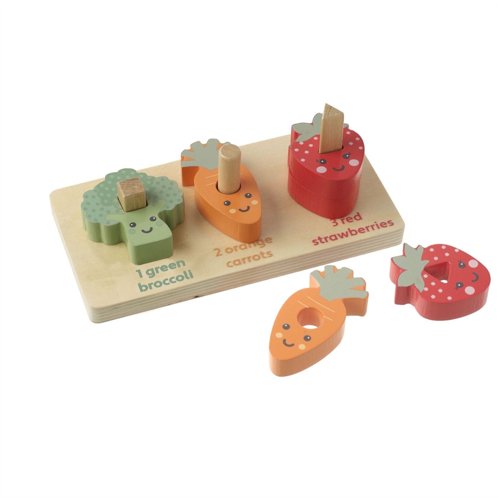 Wooden 123 Counting Orange Tree Toys Wooden Counting Veggies 1-3 Number Game