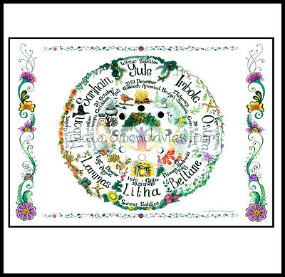 Heidnisches Tagebuch Rad des Jahres Blankobuch A5 Notizbuch, Skizzenbuch, Buch Wiccan