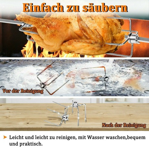 【NEU!! 4x Fleischklammer Fleischnadeln Für Grillspieß Drehspiess Rotisserie BBQ~ - Bild 5 von 11
