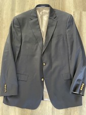 Hart Schaffner Marx Made in USA The Iconic Navy Wool Blazer Size 48 L 595