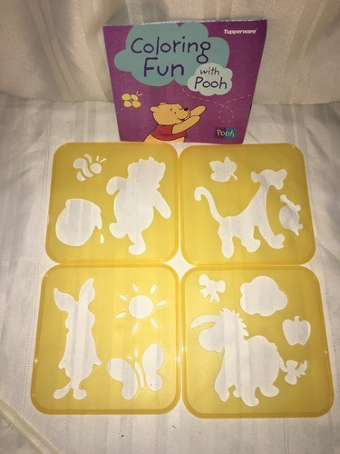 TUPPERWARE *NEW* Kids Coloring Fun Winnie The Pooh Tigger Eeyore (4) Stencils - Picture 2 of 9