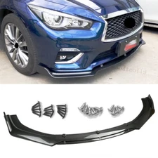 2014-2017 For Infiniti Q50 Base Front Bumper Lip Splitter Spoiler Carbon Fiber