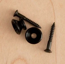 Genuine Tone Ninja Strap Buttons, (2) with screws, Black