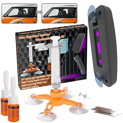 Brennenstuhl Windshield Repair Kit for Chips and Cracks Rock Chip Repair Kit ...