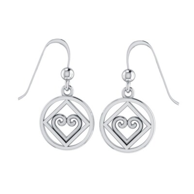 NA Narcotics Anonymous Symbol 925 Sterling Silver Earrings Recovery Jewelry