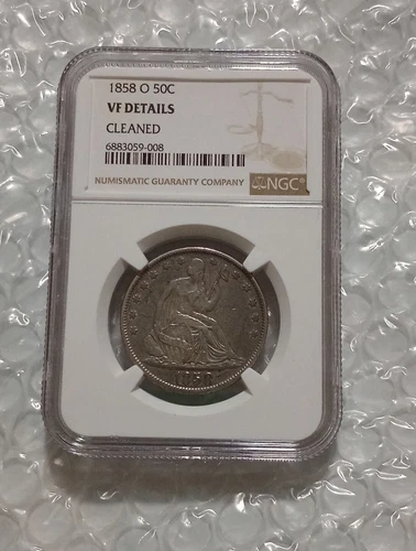 USA Seated Liberty Half Dollar 1858-O, NGC VF DETAILS