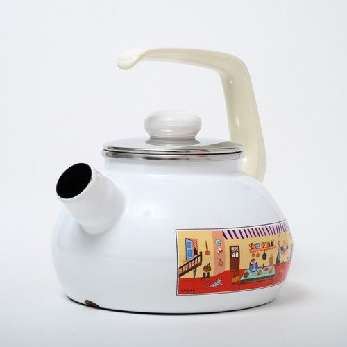Teiera smaltata Villeroy & Boch Naif - rara bollitore tedesco vintage Gérard Laplau - Foto 7 di 21