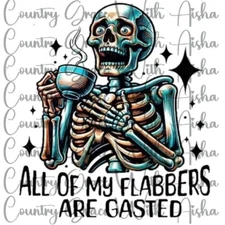 Sublimation Transfer Skull Flabbergasted Ready To Press Heat Transfer