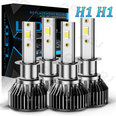4x H1 + H1 Super Bright LED Headlight High Low Beam Combo Bulbs Kit 6500K White