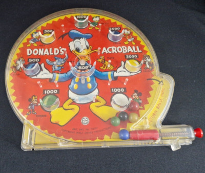 Marx Vintage Walt Disney Production Donald Duck's Acroball Bagatelle Pin Ball