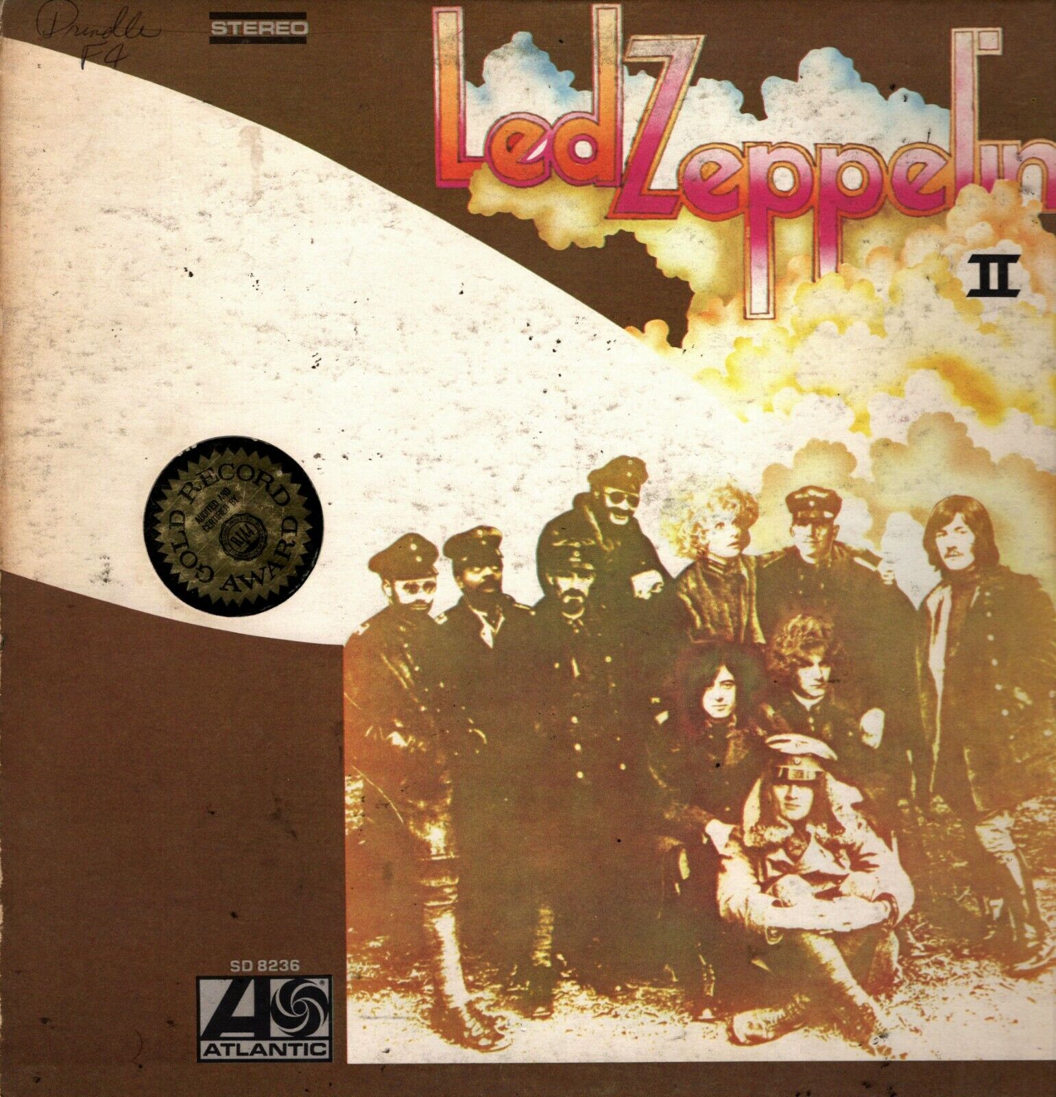 Led Zeppelin II 2 1969 Rare Variant RIAA Gold Record Award Certified Sticker