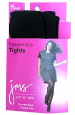 Just My Size Women's Silky Tights Panty Hose, Black, 3X; 2X   "New & Plus Size" 