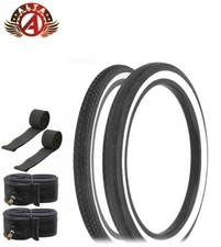 WHITEWALL SCHWINN STINGRAY 20 X 1-3/4 S7 BRICK  20 X 2.125 S2 SLICK TIRE 6PC.