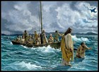 Christ walking on the Sea - Counted Cross Stitch Patterns - Color & Bw Symbols