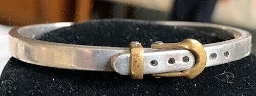 VINTAGE MEXICAN STERLING & BRASS BELT BUCKLE BANGLE BRACELET | eBay