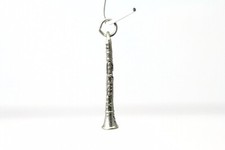925 Sterling Silver 3D Clarinet Music Charm Pendant 2.3 Grams PEN3472