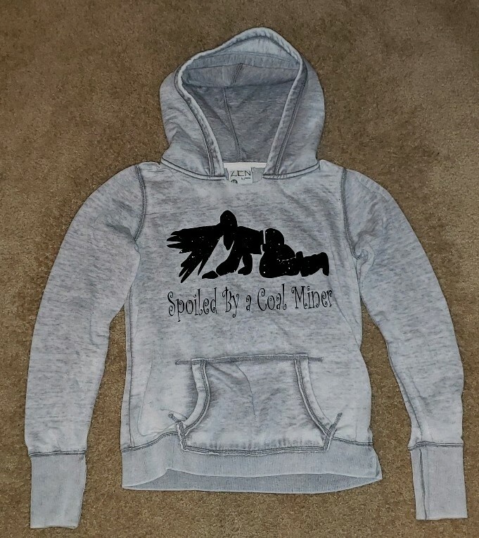 Vanity ZEN by J. America Womens Pullover Hoodie Gray Spoiled By A Coal