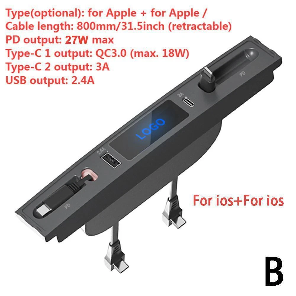 Car Charger USB Hub Fast Charge Cable Adapter Docking Center Station P6C9 аχ