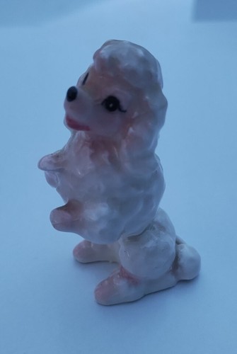 Vintage weißer Pudel Hund Figur Miniatur Porzellan - Bild 3 von 9