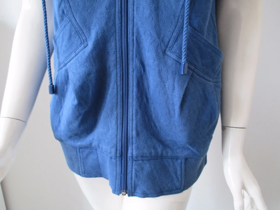 Marc by Marc Jacobs Blue Fur Short Sleeve Thin Cotton Full Zip Hoodie Jacket S - Image 3 of 4