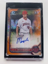 Mason Albright Auto 2022 Bowman Chrome #CPA-MA Orange Shimmer Refractor #D /25