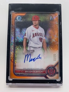 Mason Albright Auto 2022 Bowman Chrome #CPA-MA Orange Shimmer Refractor #D /25