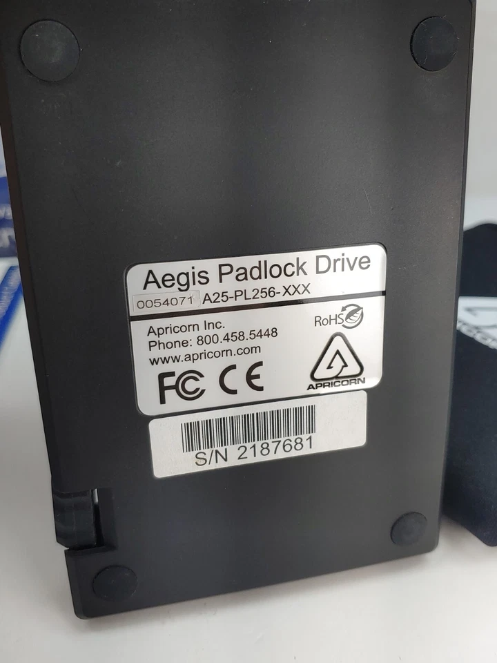 Apricorn A25-PL256-XXX Aegis Padlock 250GB Used In Box. Tested And Works. - Image 4 of 4