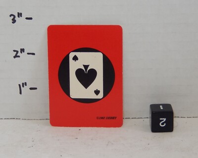 1987 Milton Bradley Win Lose or Draw Replacement Ace In the Hole Card Black Dice