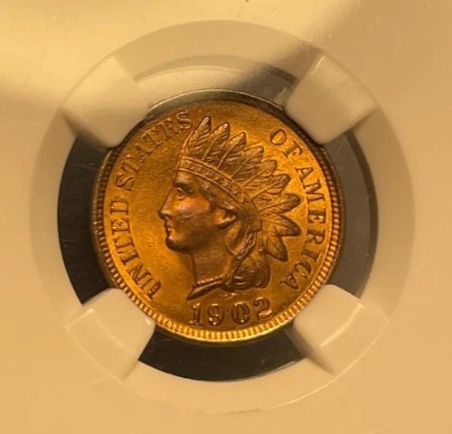 Indian Head Cent: 1902.  NGC MS 65 RB.  Beautiful!!!   (see video!)
