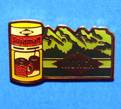 MORGA SOJAMALT - BREAKFAST DRINK ADVERTISING - VINTAGE LAPEL PIN - HAT PIN