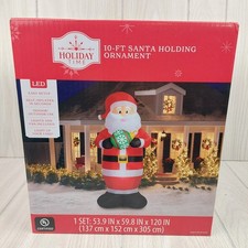 Holiday Time 10 Ft Giant Santa Inflatable Christmas Ornament Led Indoor Outdoor