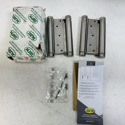 Pair of IBFM Art. 114 Double Acting Spring Hinge 36/150 - INOX Made in Italy