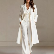 Solid-color Chic And Elegant Trench Coat And ...