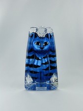 Vintage Glasfigur Briefbeschwerer - Katze von Renate Stock-Paulsson Sea Glasbruk