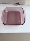 Pyrex Cranberry Square Baking Glass Dish 8x8x2. Vintage. Made In USA