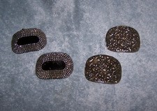 Antique Cut / Pressed Steel Shoe Buckle Clips Lot of Two Pair