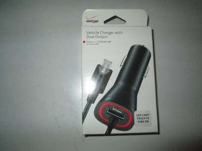 Verizon Vehicle Cell Phone Charger with Dual Output For Micro USB