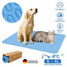 Hundek&uuml;hlmatte K&uuml;hlmatte Hund Katze Selbstk&uuml;hlend S-XL K&uuml;hlende Matte Blau