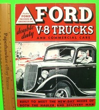 Origl 1935 Ford V-8 Truck Dlx 16-pg Catalog Brochure Woodie Pick-up Panel Stake