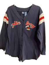 VINTAGE 90' DISNEY MICKEY BASEBALL SHIRT 14/16 WOMENS 48"chest