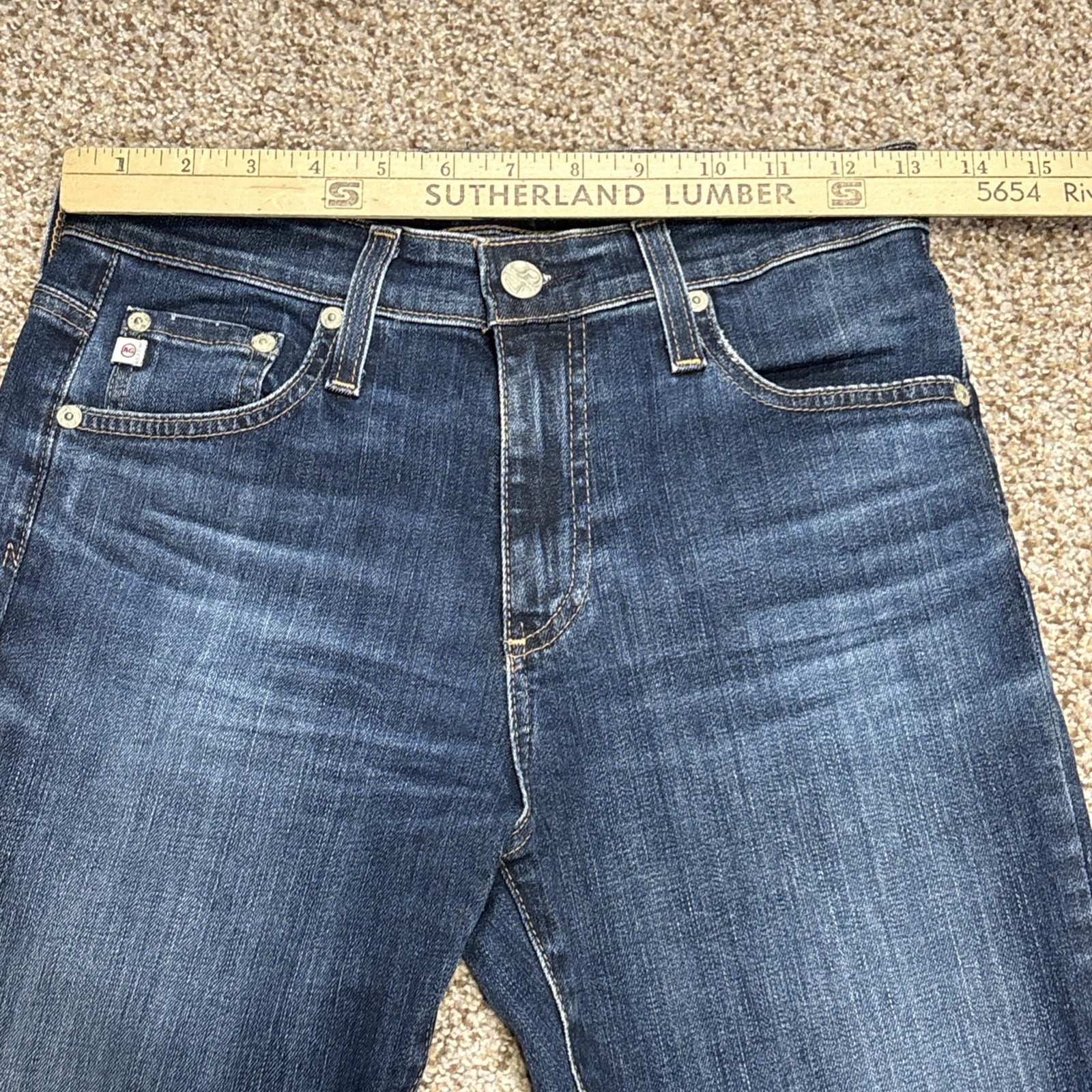NEW AG Adriano Goldschmied The Farrah High Rise Skinny Jeans 26 X 30 Dark Wash thumbnail 9