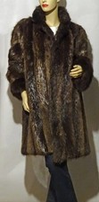 Vintage Luxurious Long-Hair BEAVER Ladies FUR COAT-Size S/M