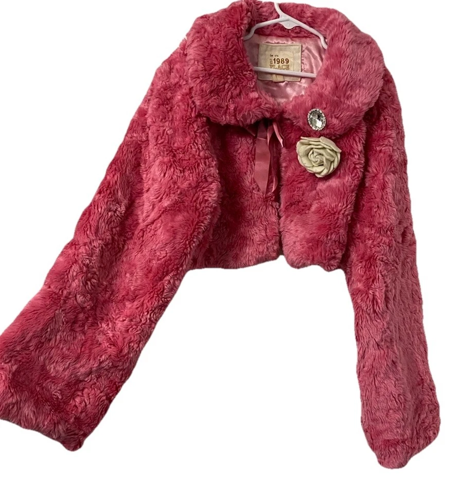 Casaco rosa enfeitado balé quente The Children's Place XL(14) pele sintética meninas Y2K - Imagem 2 de 4