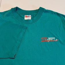 Vintage DuPont Motorsports Shirt XL Hanes Heavyweight 50/50 Teal Racing Tee