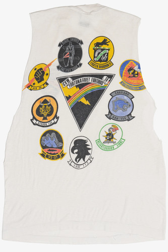 Vintage West Pac '89 USS Constellation US Navy Squadron Insignia Cut Off T-Shirt - Picture 1 of 5