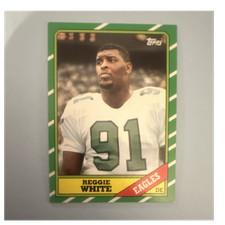 Topps 1986 Reggie White Philadelphia Eagles Football Rookie Base Card #275. rookie card picture
