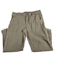 Duluth Trading Flex Fire Hose Relaxed Fit Mens Khaki Work Pants Size 42x30