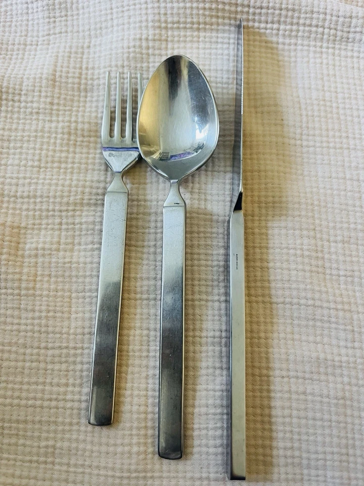 VINTAGE MCM DRY ALESSI FLATWARE  SPOON FORK & KNIFE ACHILLE CASTIGLIONI - Image 2 of 4